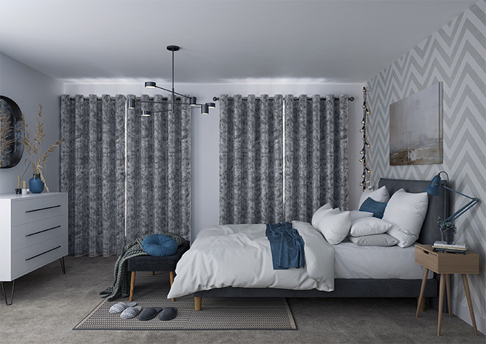 Crushed Velvet, Steel - Made to Measure Curtains - Image 7